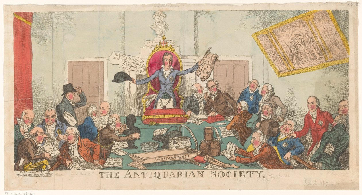Versammlung der Society of Antiquaries od George Cruikshank