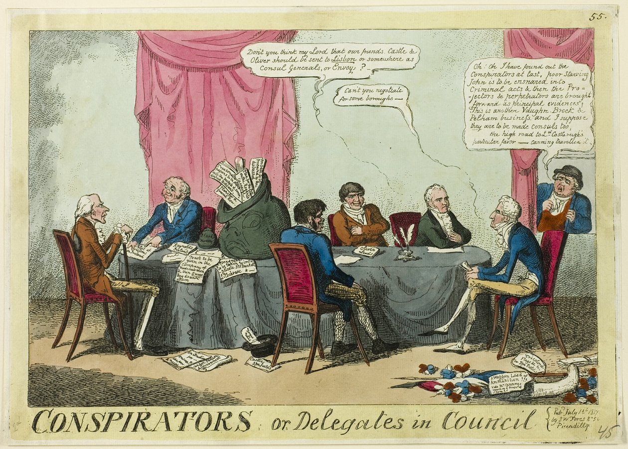 Spiklenci neboli delegáti v Radě od George Cruikshank