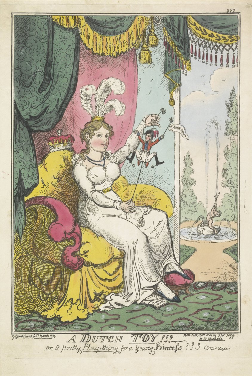 Princ z Orange jako hračka pro princeznu Charlotte, 1814 Holandská hračka!!! - aneb pěkná hračka pro mladou princeznu !!! (název na objektu) od George Cruikshank