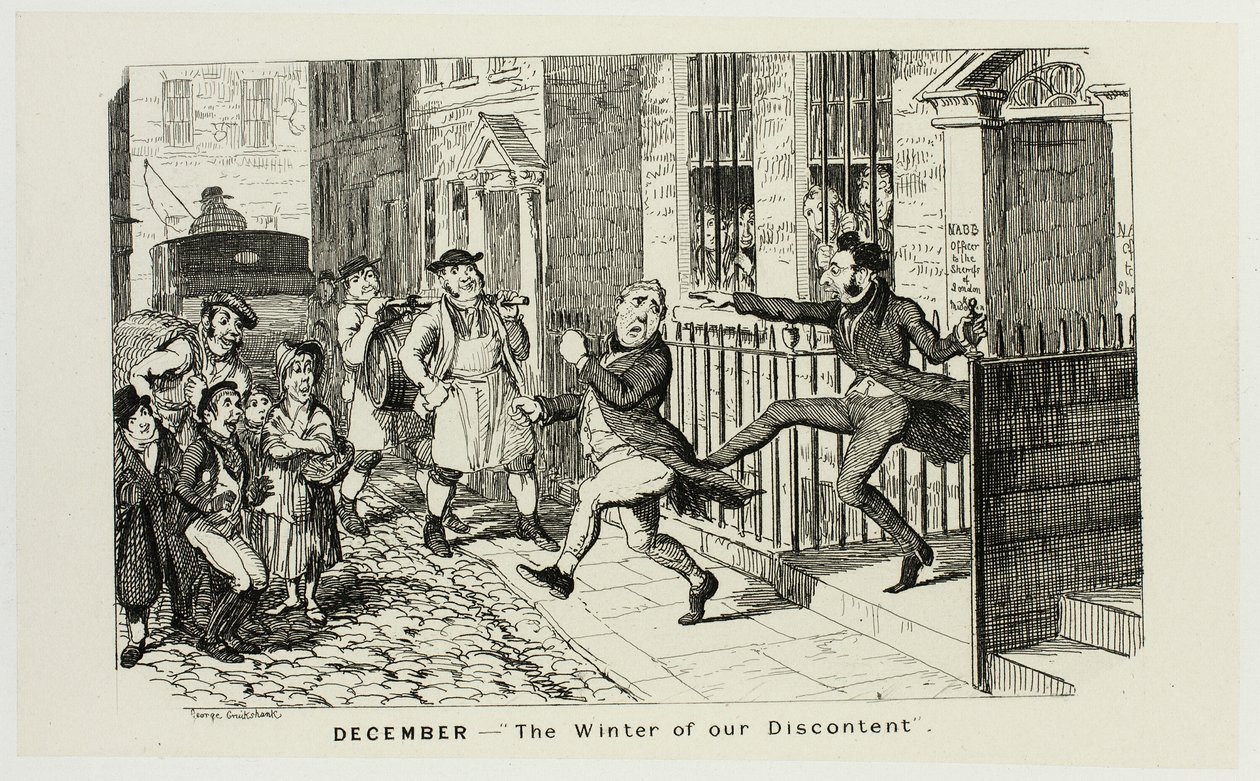 Prosinec - "Zima naší nespokojenosti" z ocelorytu George Cruikshanka do komiksových almanachů: 1835-1853 od George Cruikshank