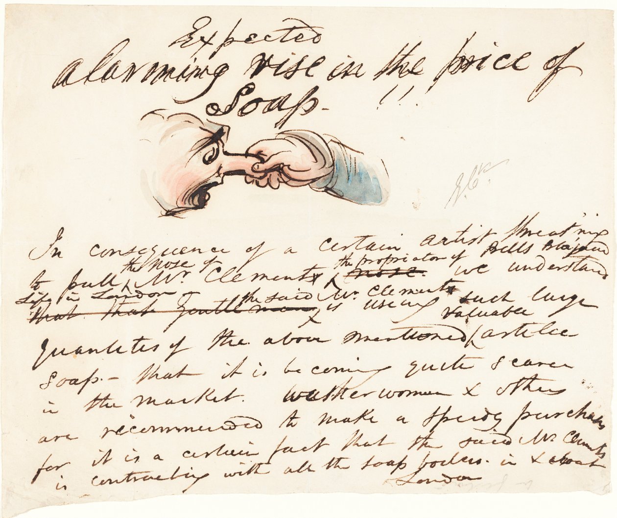 "Očekává se - alarmující nárůst ceny mýdla!" od George Cruikshank