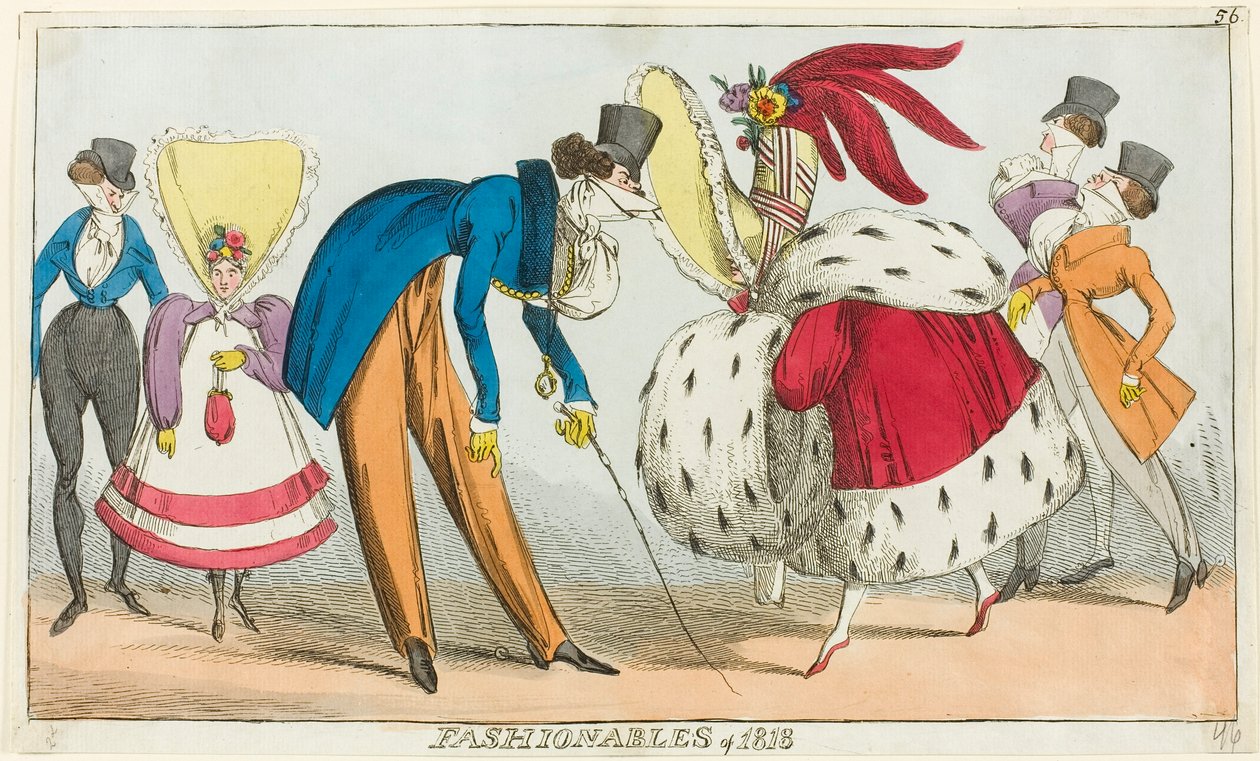Módní trendy roku 1818 od George Cruikshank