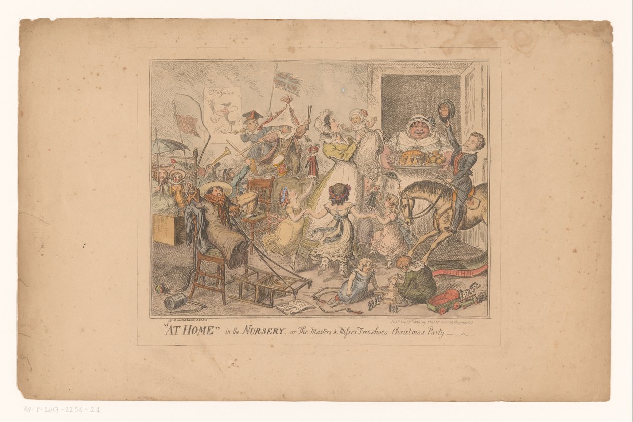 Feest in de kinderkamer Doma v jeslích aneb vánoční večírek pánů a missek (název na objektu) od George Cruikshank