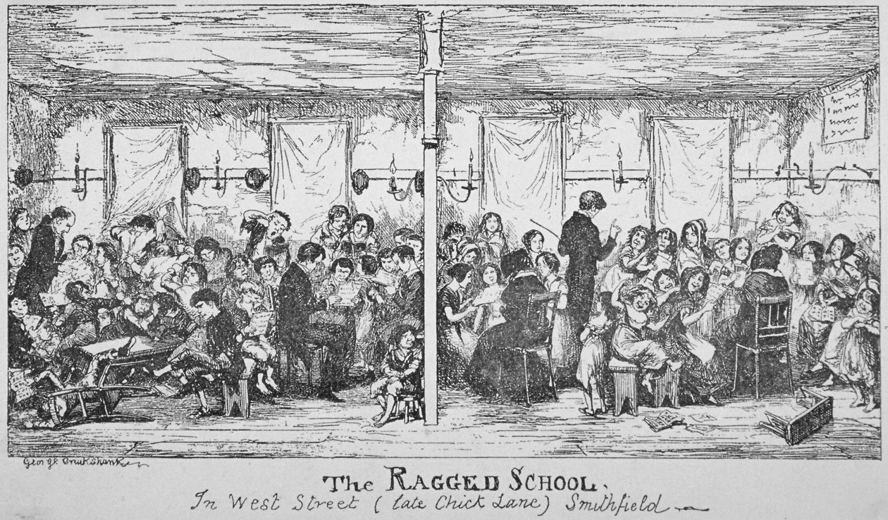 Field Lane Ragged School, Smithfield, City of London, 1850 od George Cruikshank