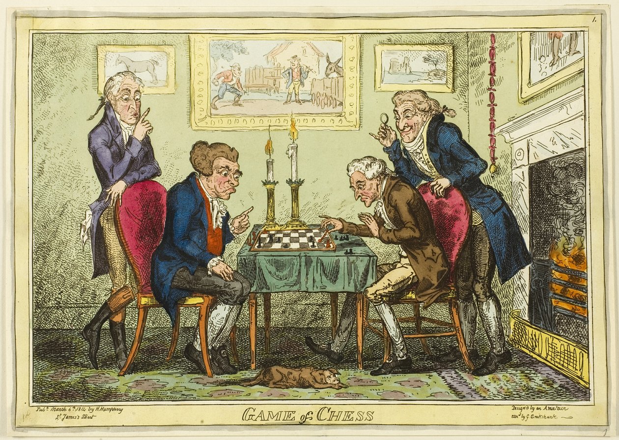 Hra v šachy od George Cruikshank
