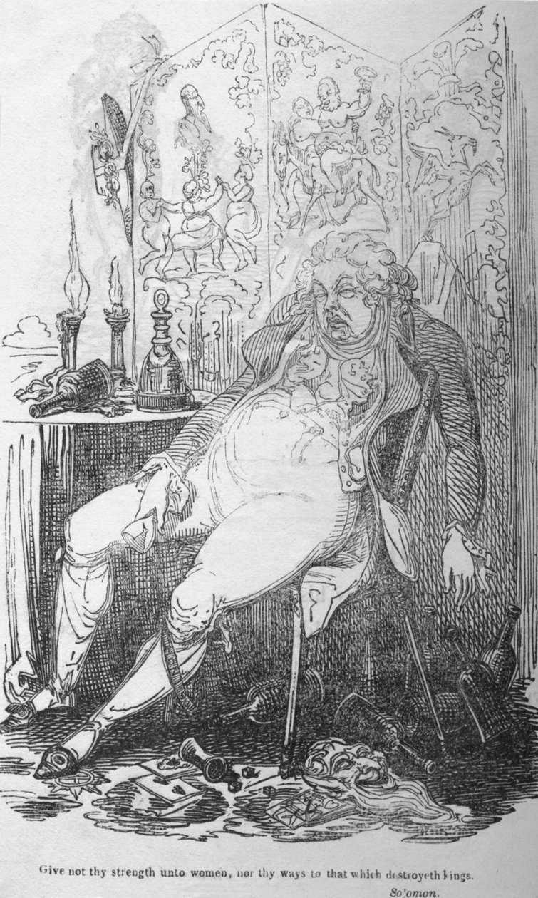 Nedávejte svou sílu ženám, ani své cesty tomu, co ničí krále, c1820. od George Cruikshank