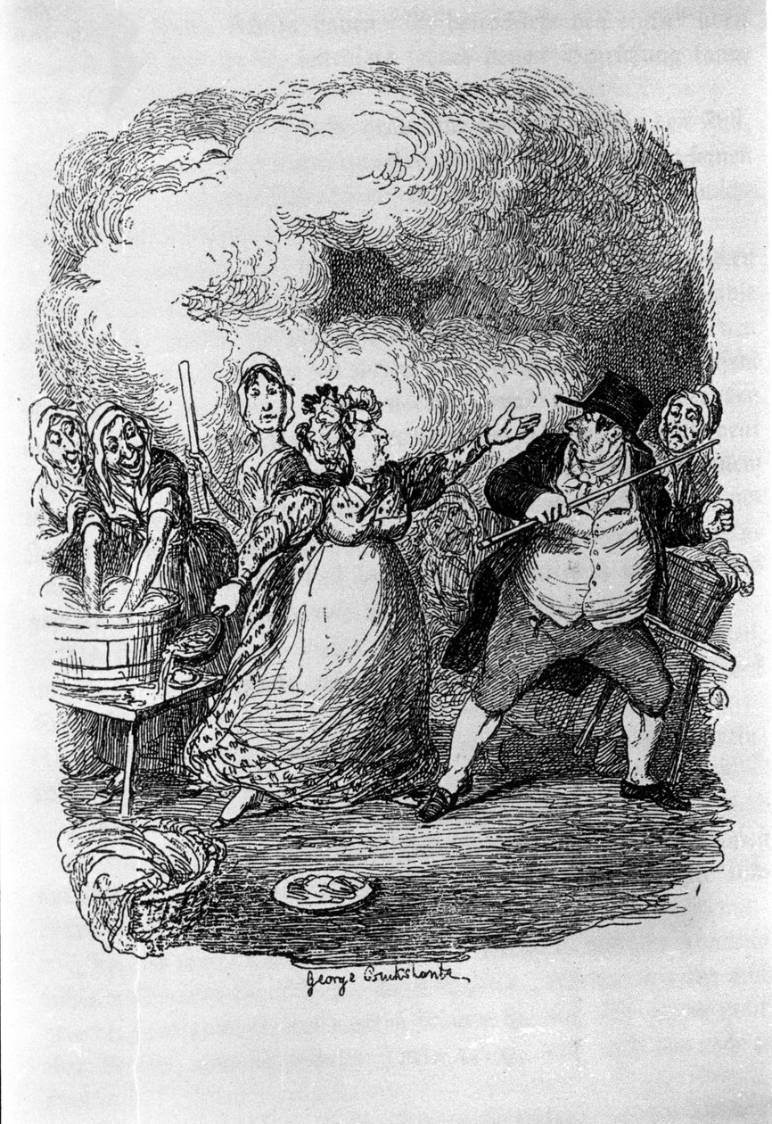 Ilustrace pro „“ Oliver Twist““ (Olivier) od Charlese Dickense (1812-1870), od George Cruikshanka (1792-1878). od George Cruikshank