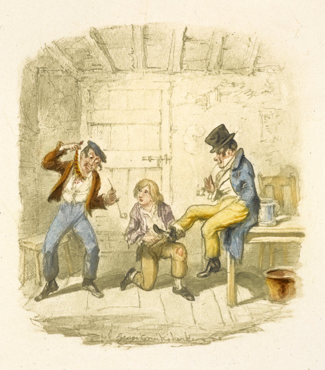 Ilustrace k filmu "Oliver Twist" od George Cruikshank