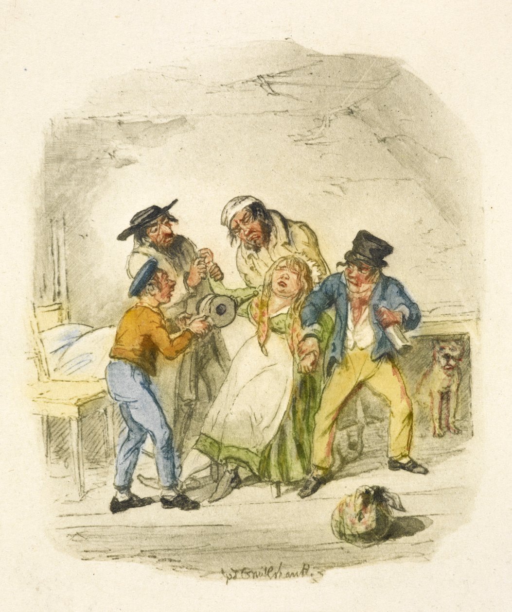 Ilustrace k filmu "Oliver Twist" od George Cruikshank