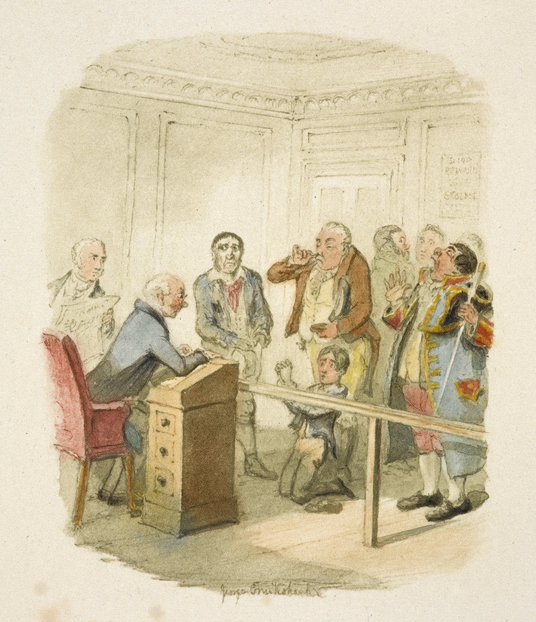 Ilustrace k filmu "Oliver Twist" od George Cruikshank