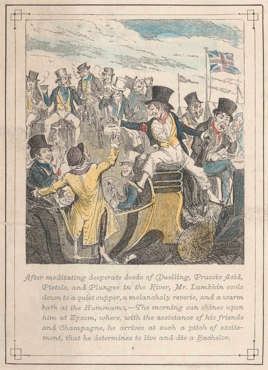 Ilustrace od pana Lambkina, deska 8 od George Cruikshank