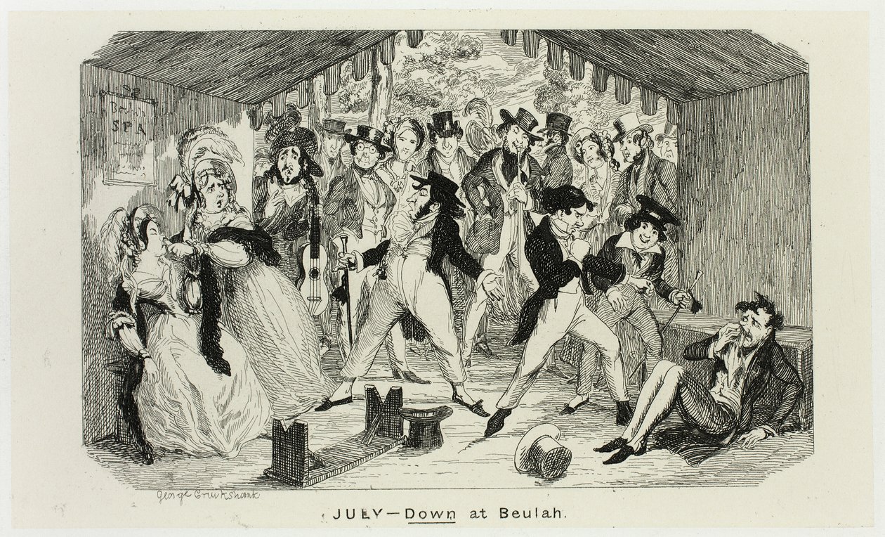 Červenec - Down at Beulah from George Cruikshank