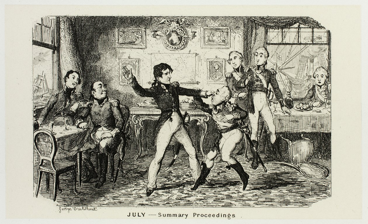 Červenec - Souhrnný sborník z leptů George Cruikshanka do komiksových almanachů: 1835-1853 od George Cruikshank