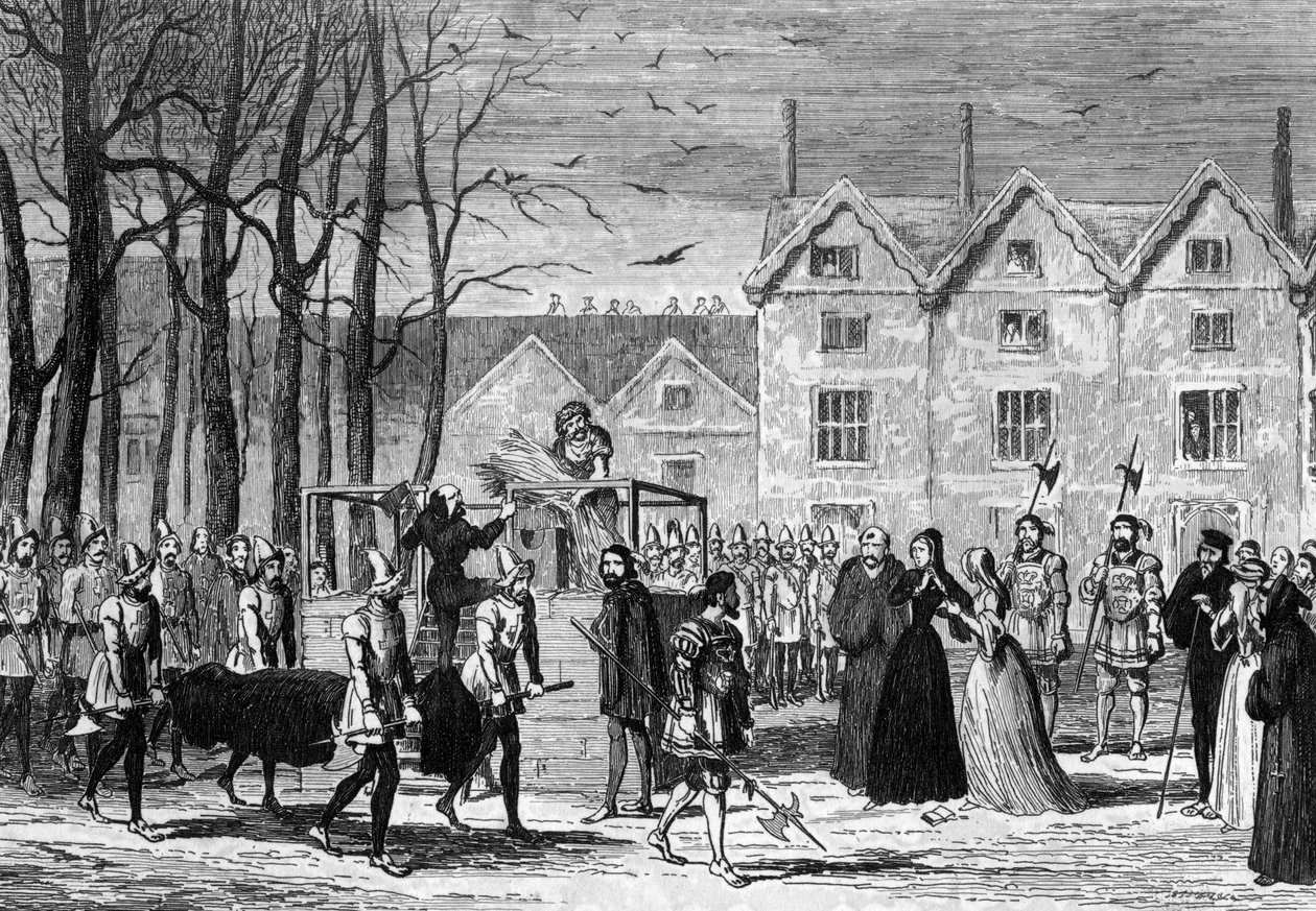 Lady Jane Gray se setkala s tělem svého manžela na cestě k lešení, 1554 1840 od George Cruikshank