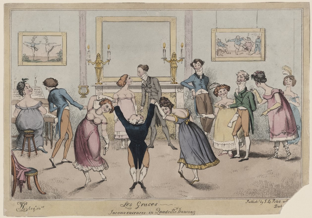Les Graces, Nepříjemnosti v tanci Quadrille od George Cruikshank