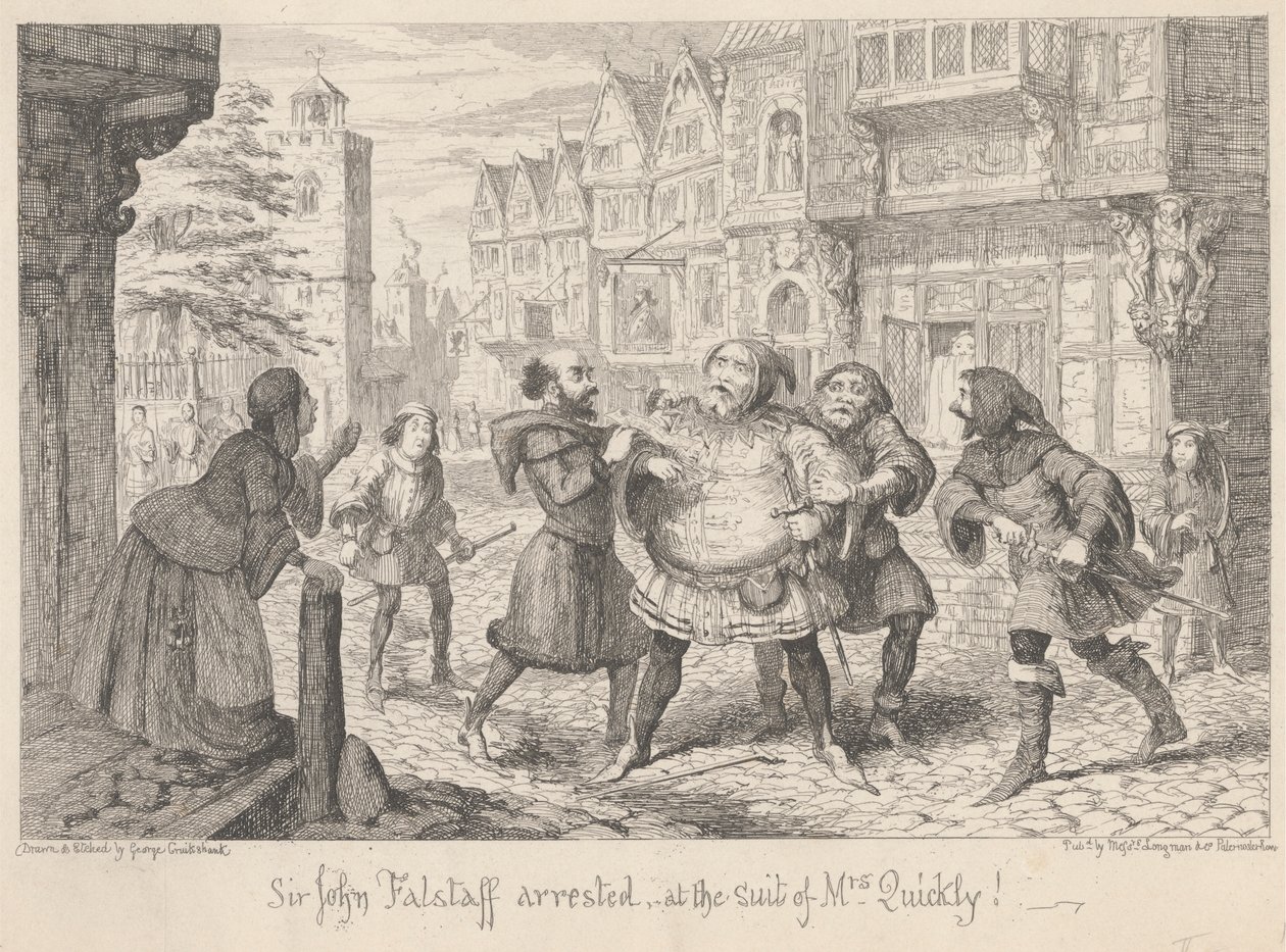 Londýn. Ulice: „Henry IV část II“, dějství II, scéna I od George Cruikshank