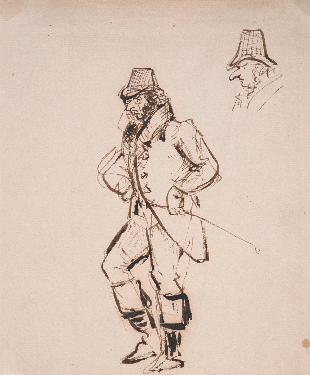 Muž s jezdeckou bičíkem od George Cruikshank