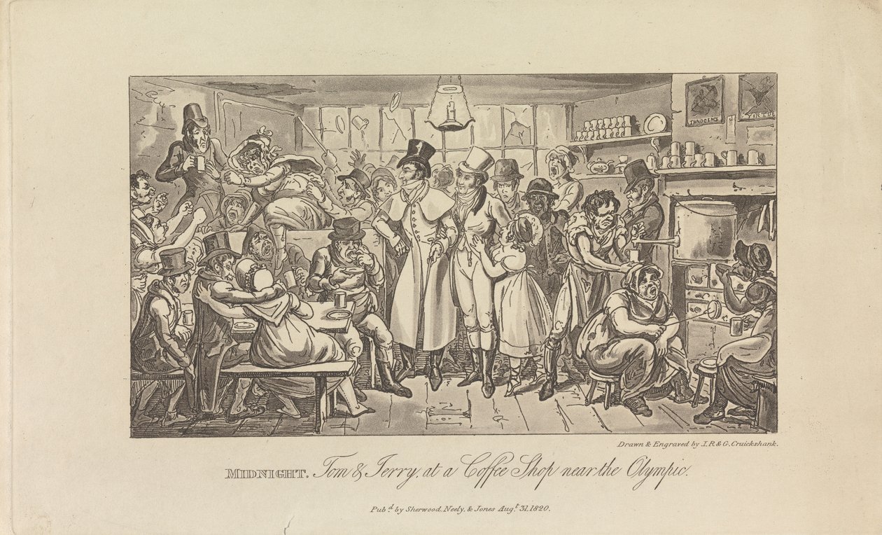 Půlnoc, Tom a Jerry v kavárně... od George Cruikshank