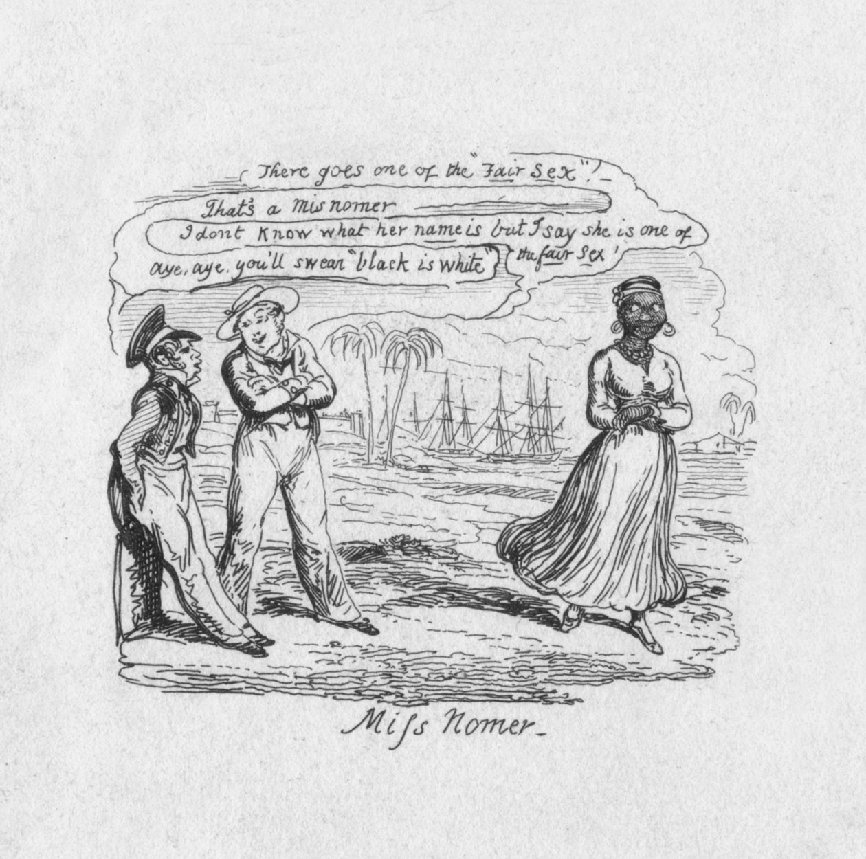 Slečna Nomer, 1829 od George Cruikshank