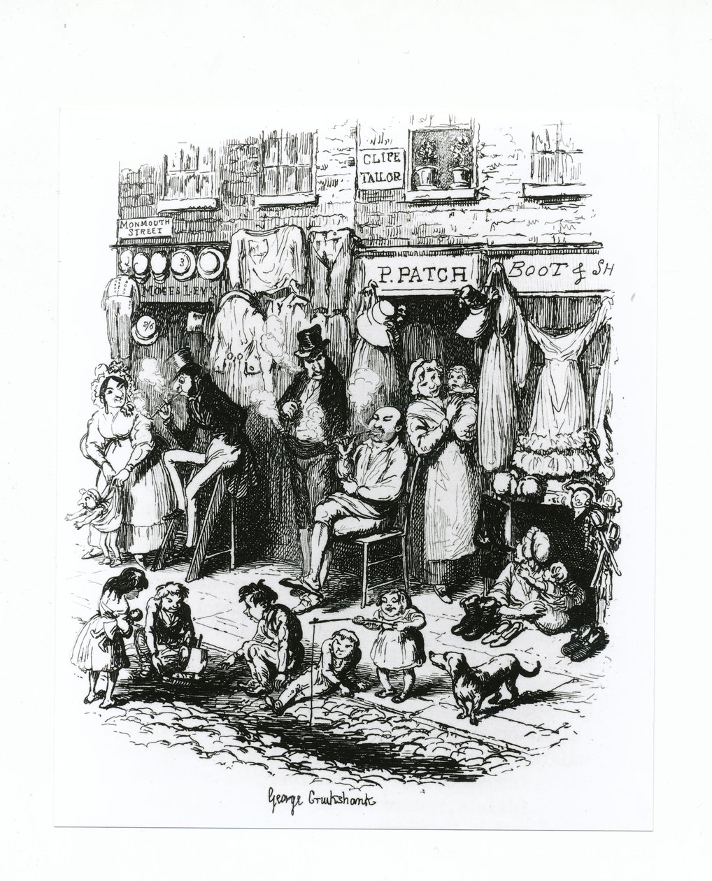 Monmouth Street, kolem roku 1836 od George Cruikshank