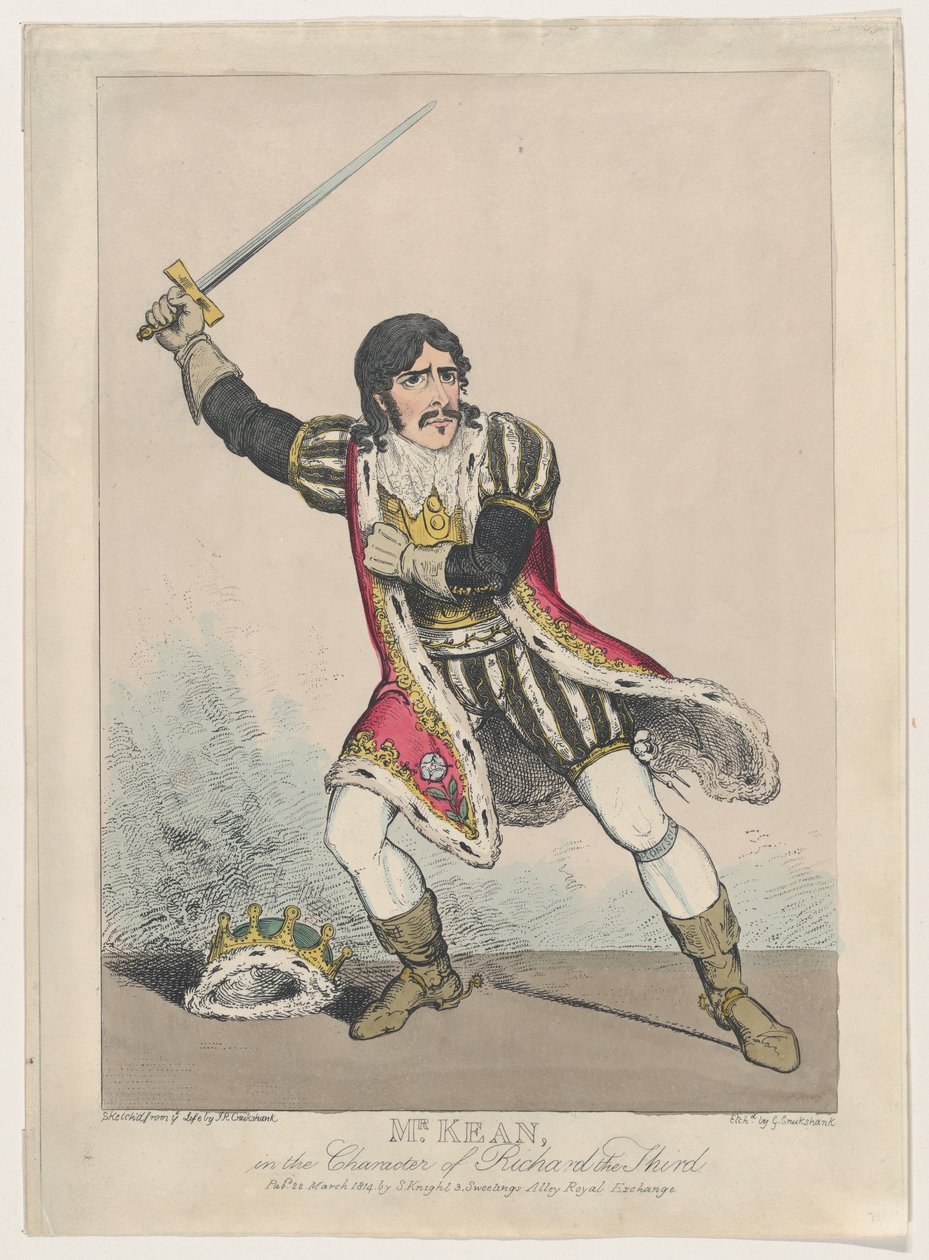 Pan Kean v postavě Richarda Třetího, ca. 1814, ca. 1814. od George Cruikshank