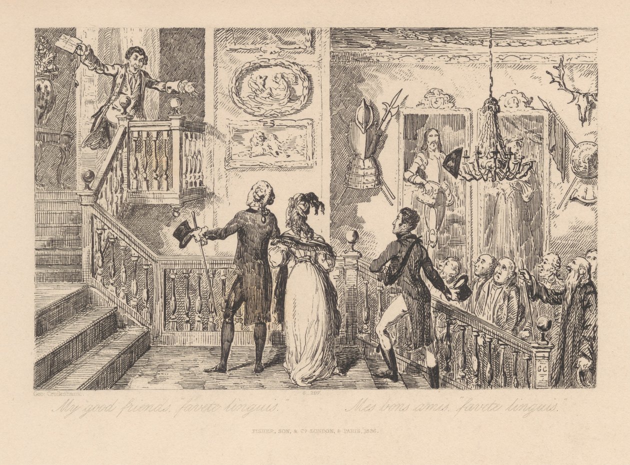 Moji dobří přátelé, „favete linguis“ od George Cruikshank