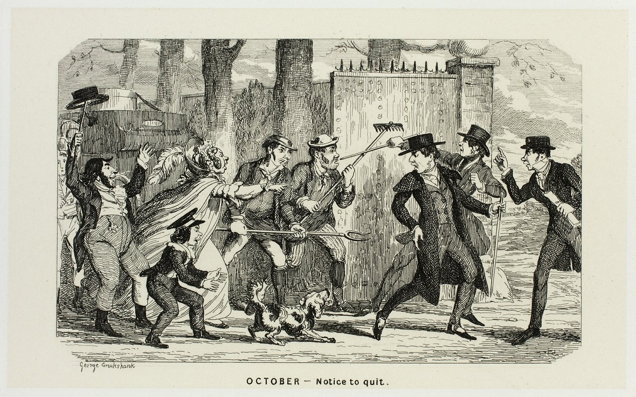 Říjen - Výpověď z leptů George Cruikshanka do komiksových almanachů: 1835-1853 od George Cruikshank