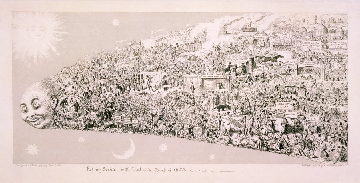 „Procházející události aneb ohon komety z roku 1853“ od George Cruikshank