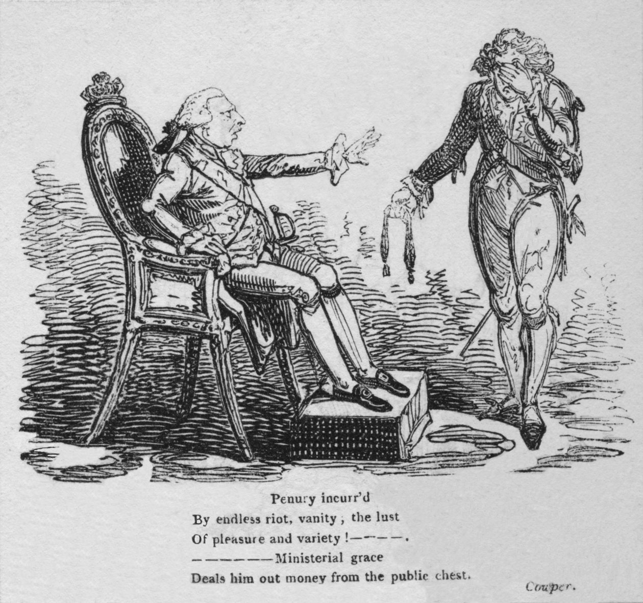 Penury zaplavené nekonečnými nepokoji, marnivostí, touhou po rozkoši a rozmanitosti!, c1820 od George Cruikshank