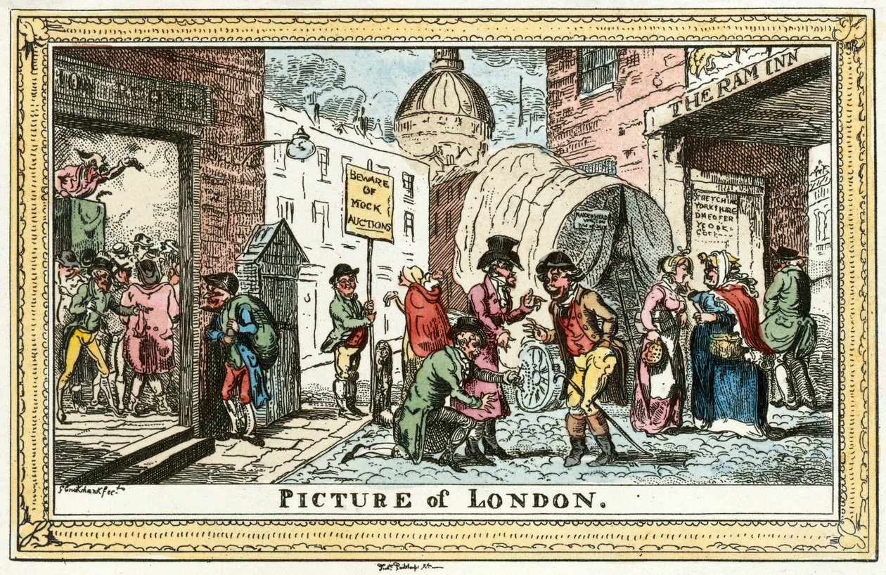 "Obraz Londýna", 1820 od George Cruikshank