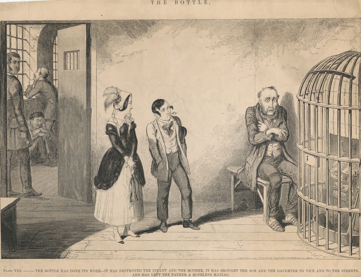 Tabulka VIII, Láhev splnila svůj účel od George Cruikshank