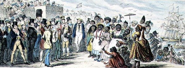 Pravděpodobné účinky nadměrné ženské emigrace ručně kolorovaný lept od George Cruikshank