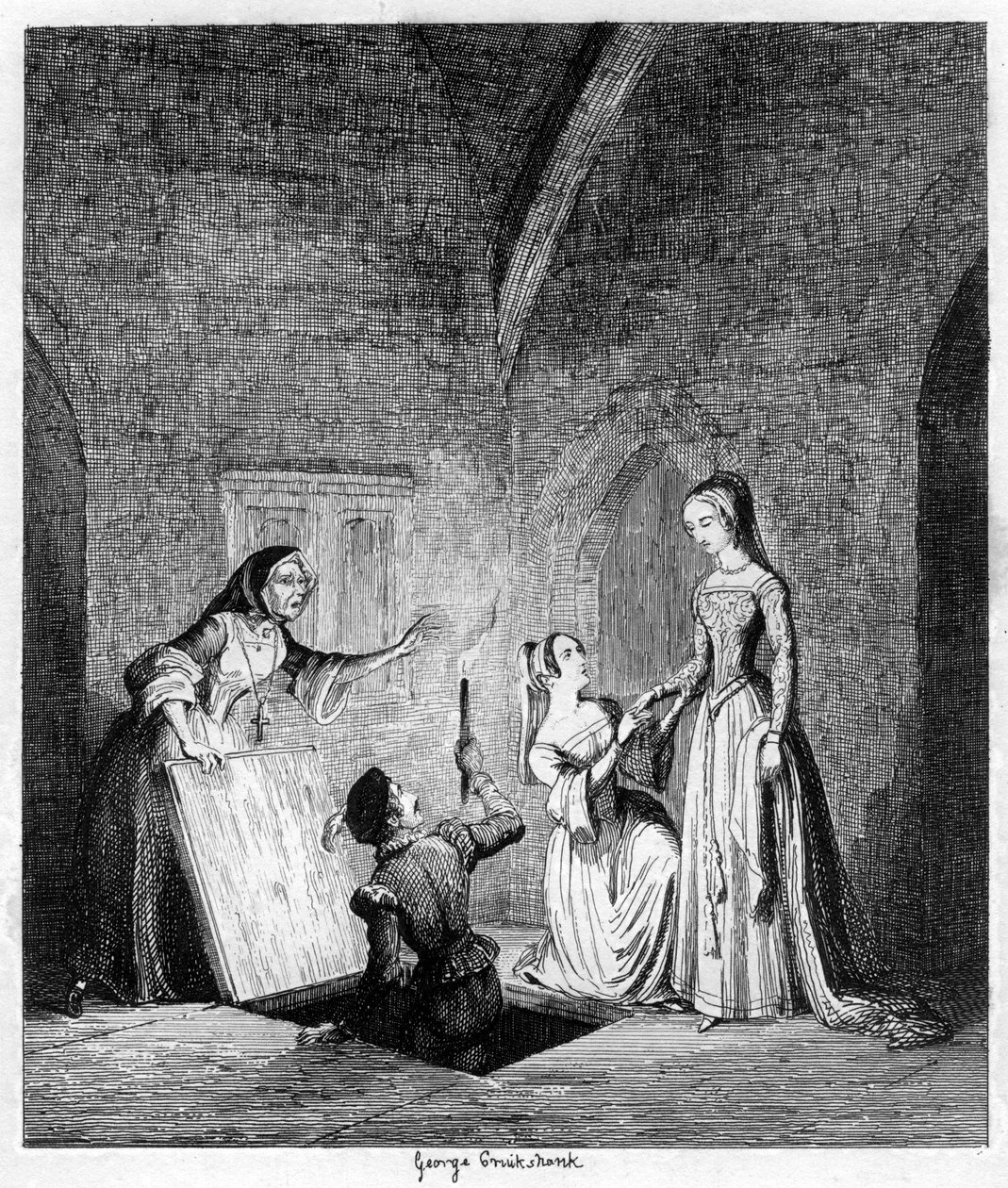 Let Queen Janes z Toweru, 1553-1840 od George Cruikshank