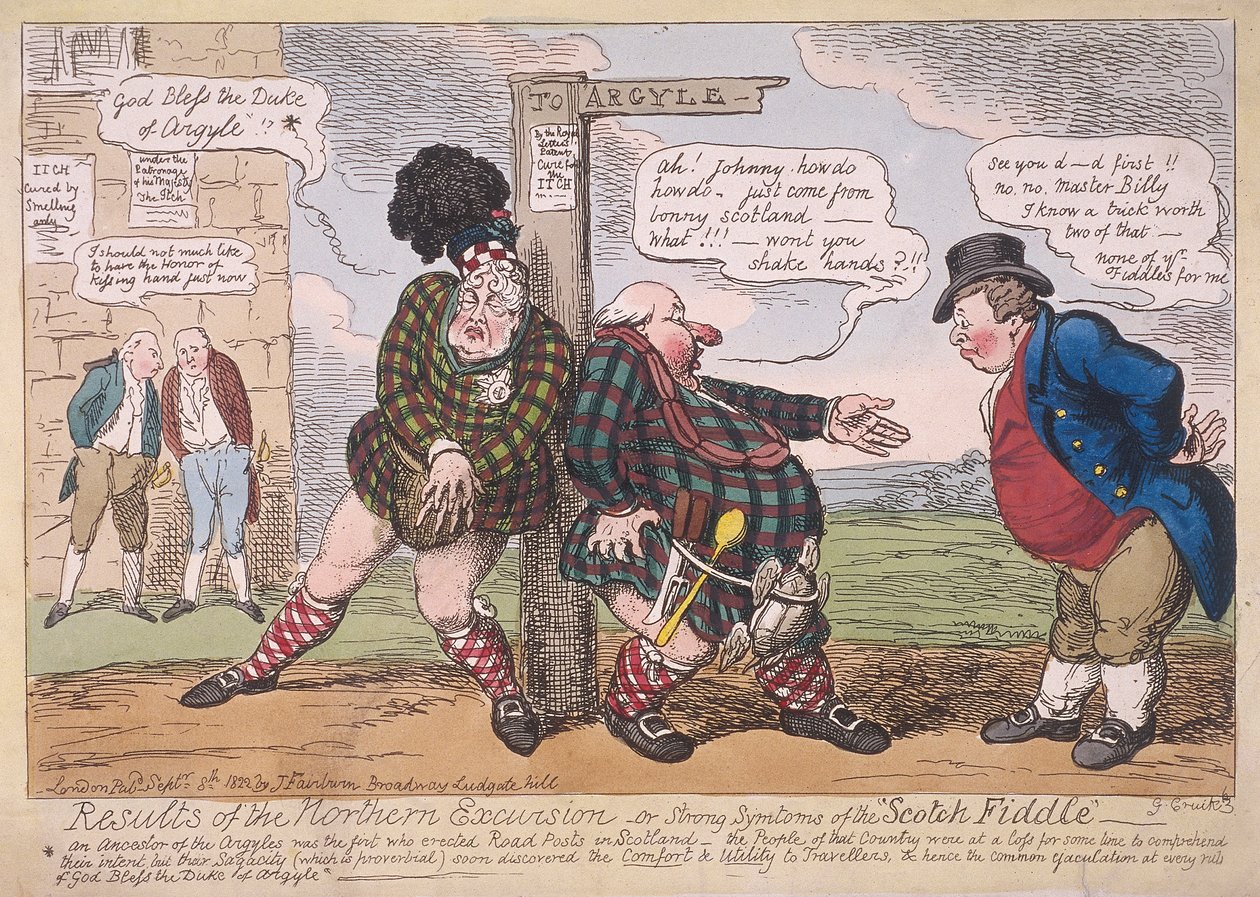 „Výsledky severní exkurze“, 1822 od George Cruikshank