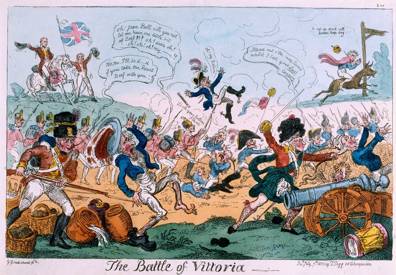 Bitva o Vittorii od George Cruikshank