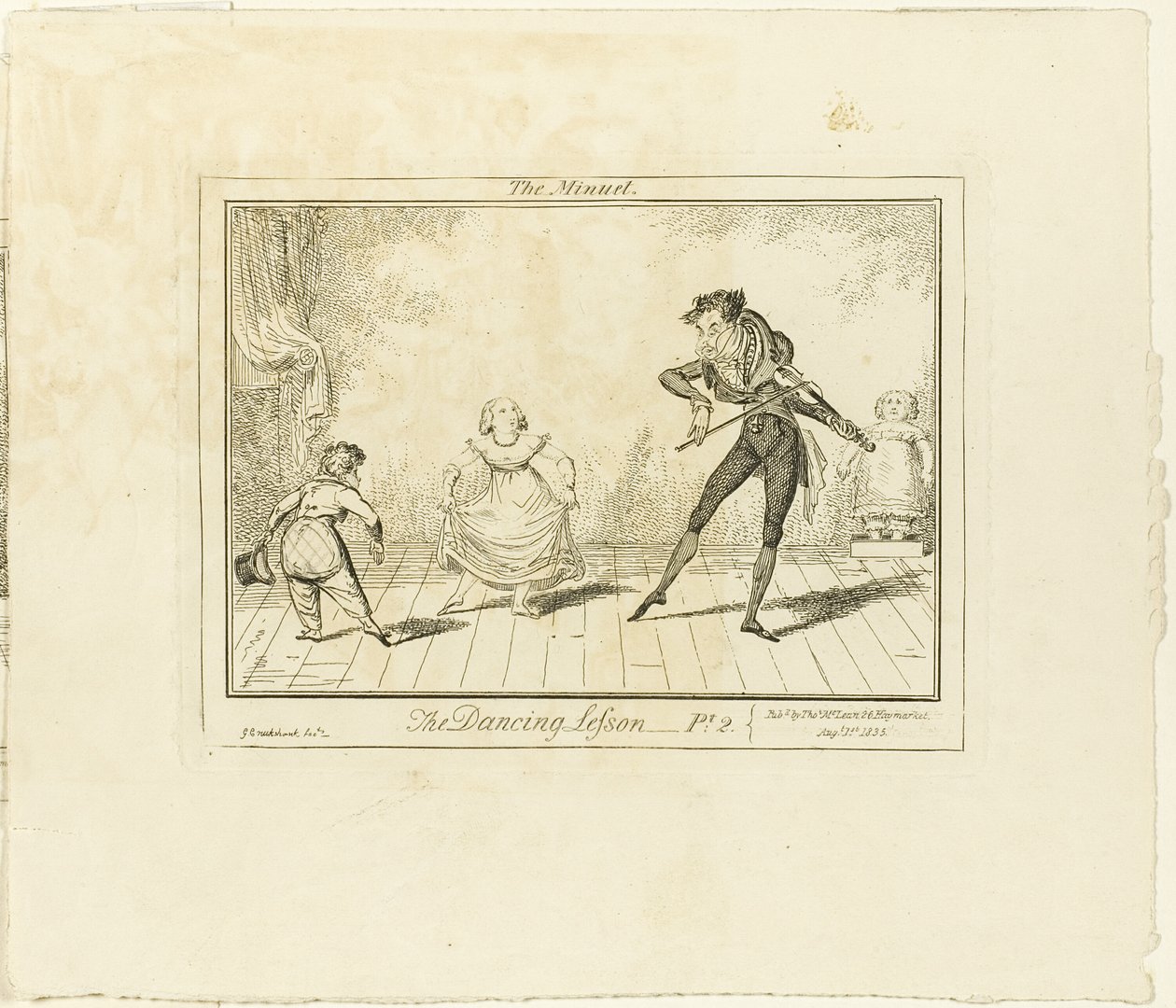 Lekce tance, část 2: Menuet od George Cruikshank