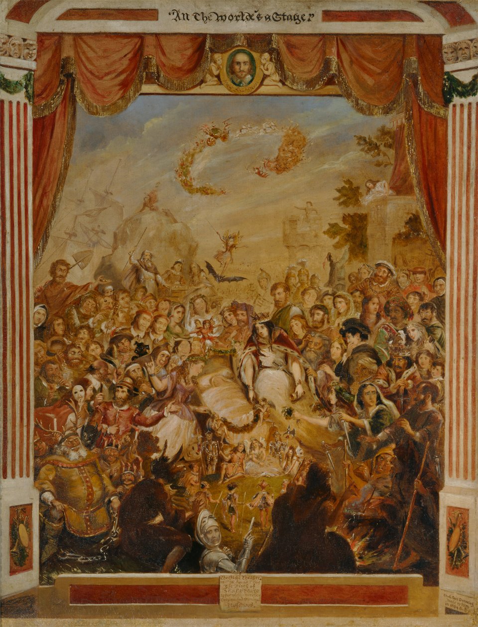 První vystoupení Williama Shakespeara (1564-1616) na jevišti Zeměkoule s částí jeho dramatické společnosti v roce 1564 od George Cruikshank