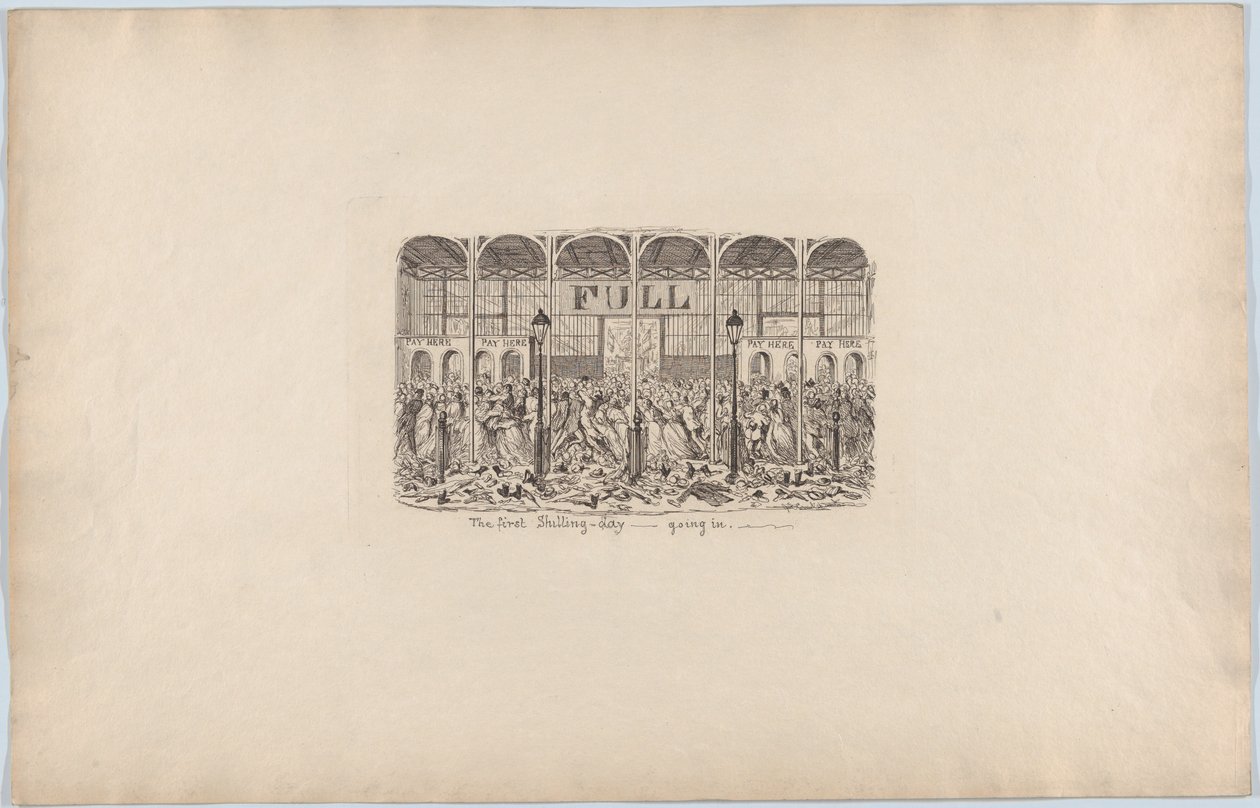 První šilinkový den, 1851, 1851. od George Cruikshank