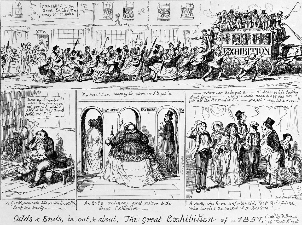Velká výstava z roku 1851 v Hyde Parku v Londýně. od George Cruikshank