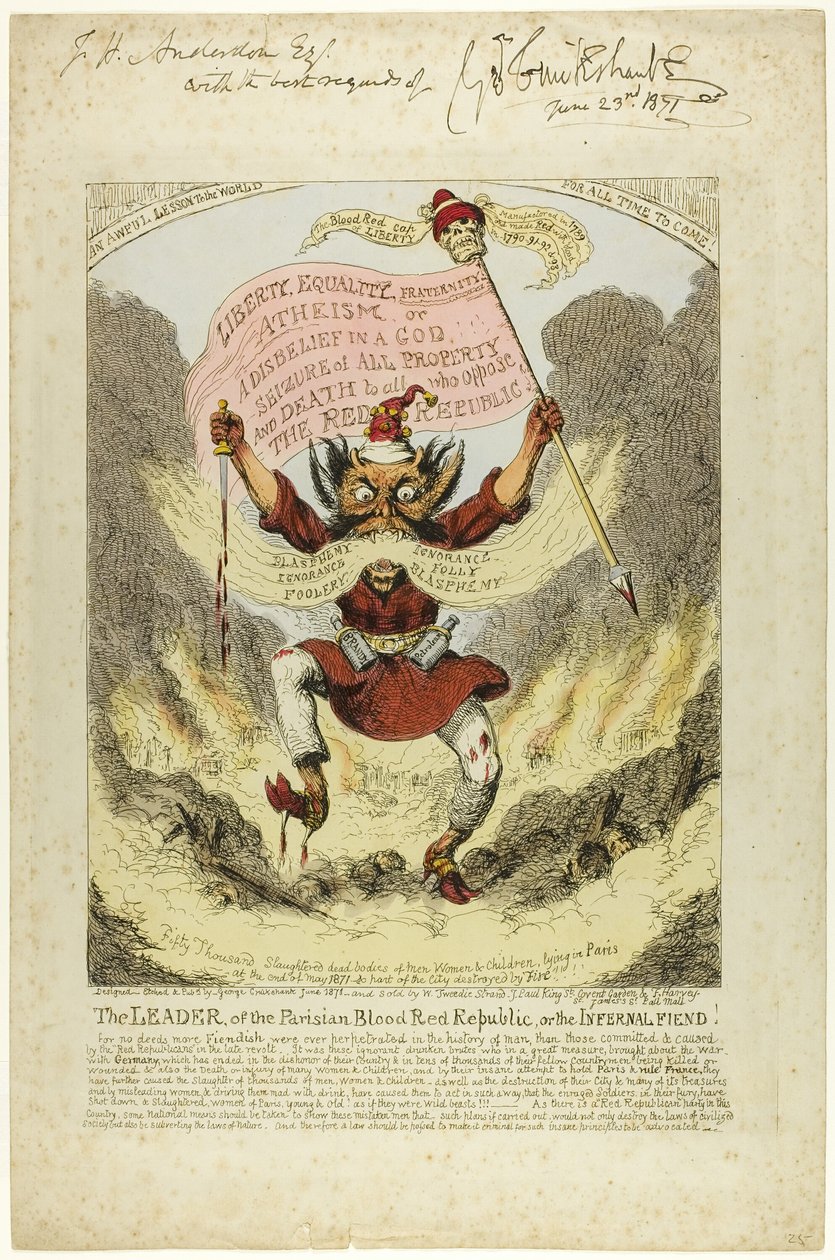 Vůdce Pařížské krvavě rudé republiky od George Cruikshank