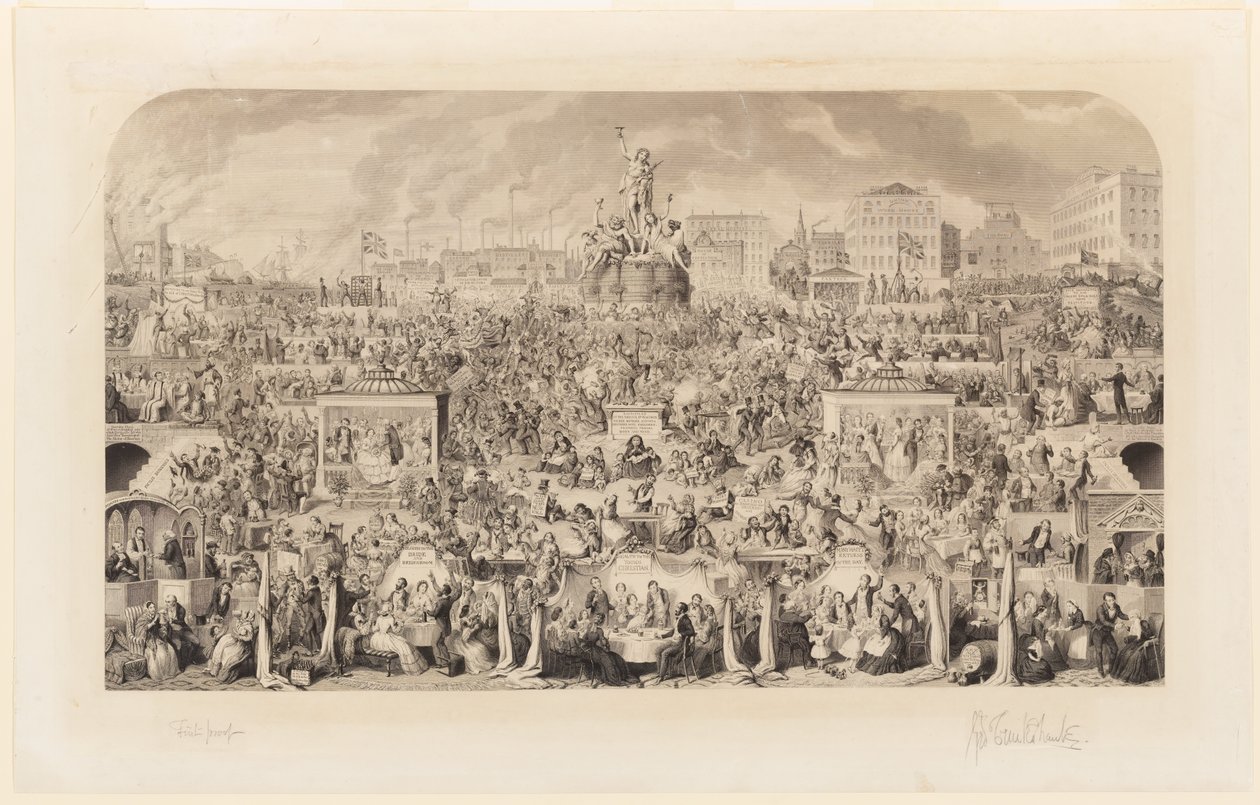 Uctívání Bakcha od George Cruikshank