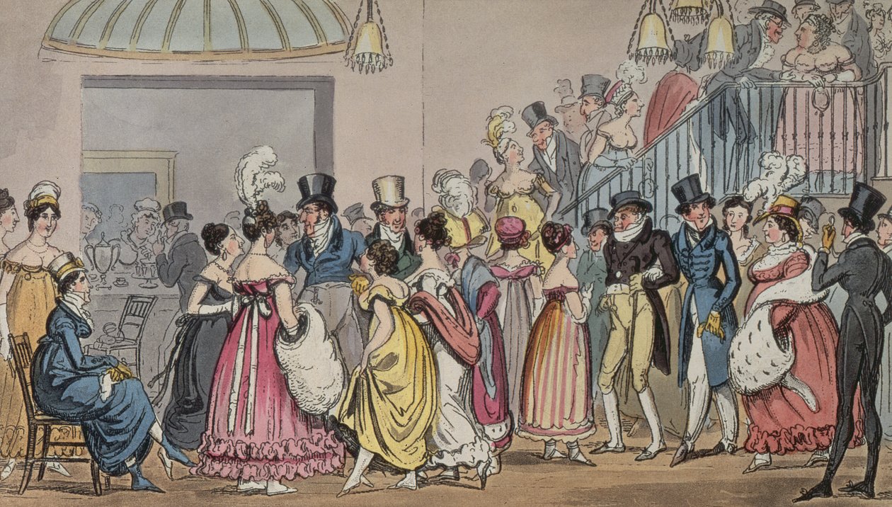 Tom a Jerry v Saloonu v Covent Garden, z Life in London od Pierce Egana, 1821 (barevná akvatinta) od George Cruikshank