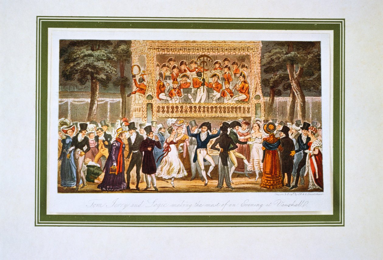 Vauxhall Gardens, „Život v Londýně atd.“, od Pierce Egana od George Cruikshank