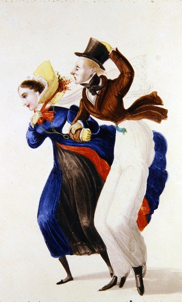 Zimní móda (akvarel na papíře) od George Cruikshank