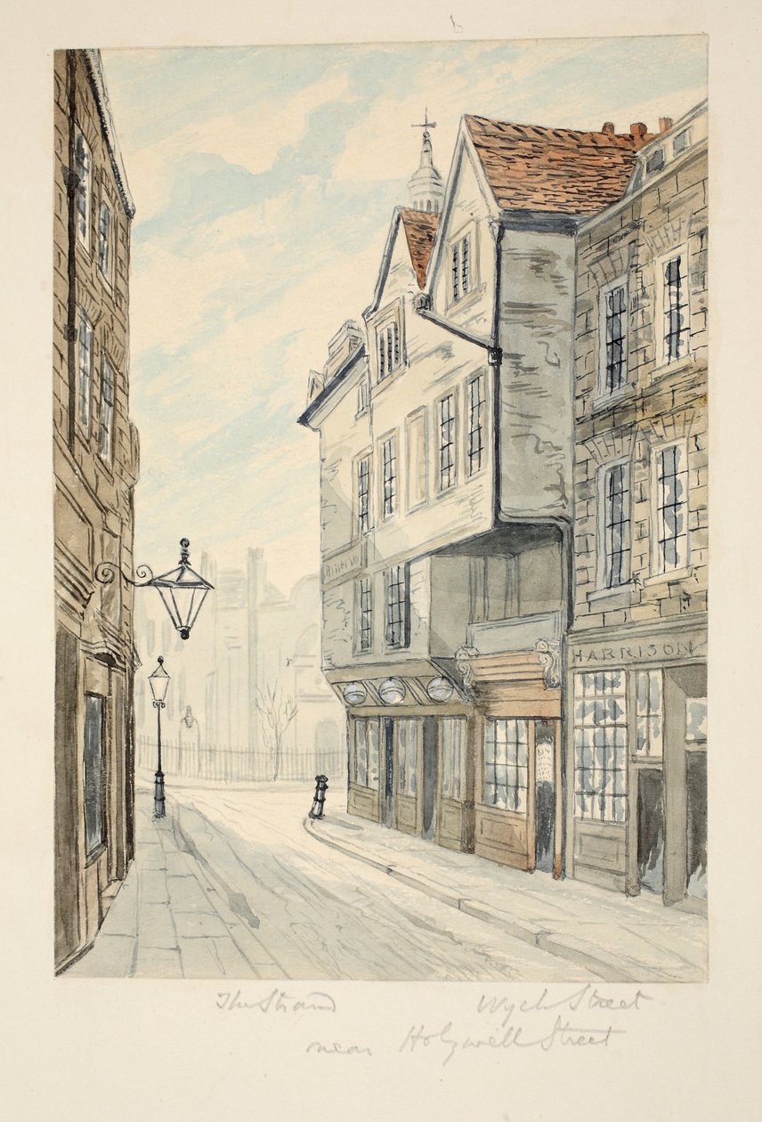 Wych Street, mimo The Strand, hospoda. C. 1840 od George Cruikshank