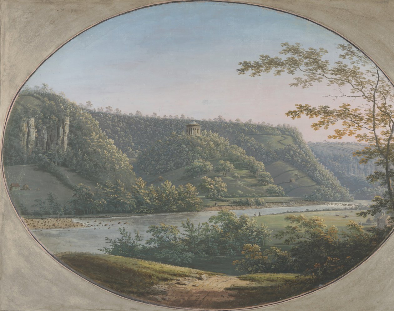 Pohled na Round Howe poblíž Richmondu, Yorkshire, Anglie, 1788. od George Cuit