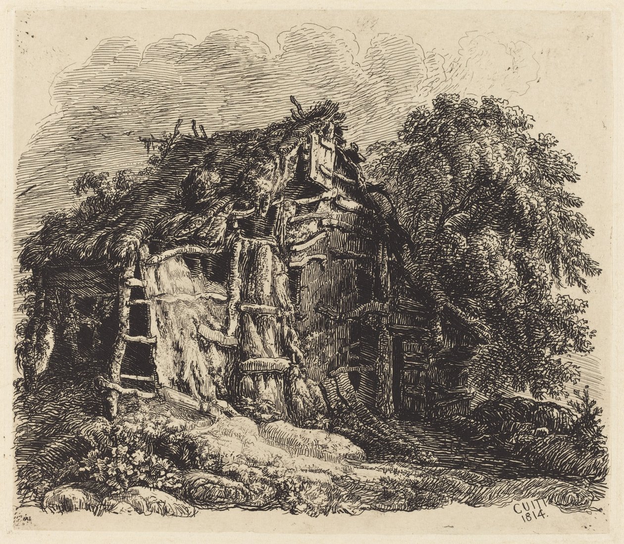 Welsh Hovel v Machynllaeth od George Cuitt the Younger