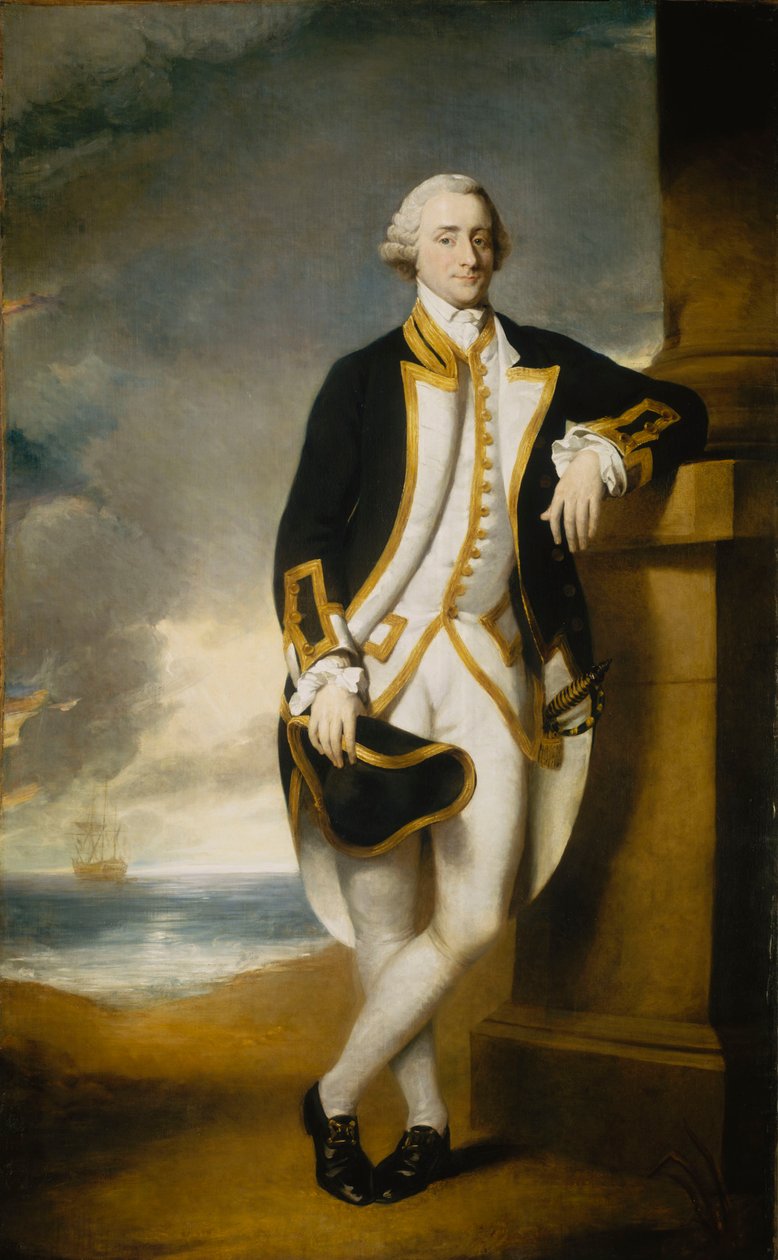Kapitán Hugh Palliser (1723-1796), asi 1775 (olej na plátně) od George Dance