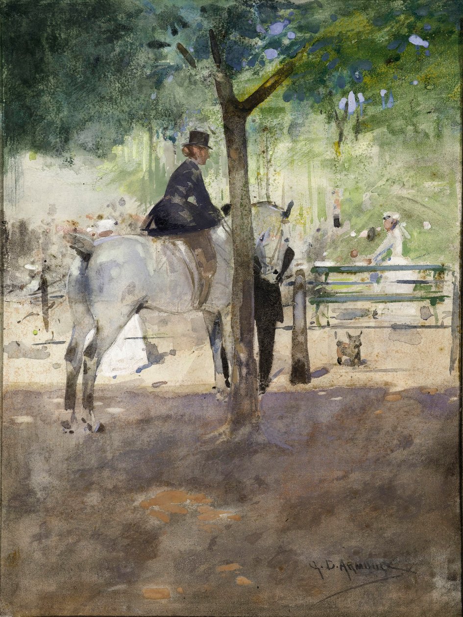In the Row, cca 1890 (akvarel na papíře) od George Denholm Armour