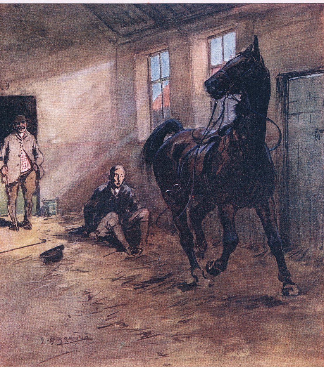 Někteří „ossové nemají rádi cizince a nic“ nevypadá tak hloupě jako muž na podlaze, z Lectors pana Jorrockse vydané nakladatelstvím Hodder & Stoughton od George Denholm Armour